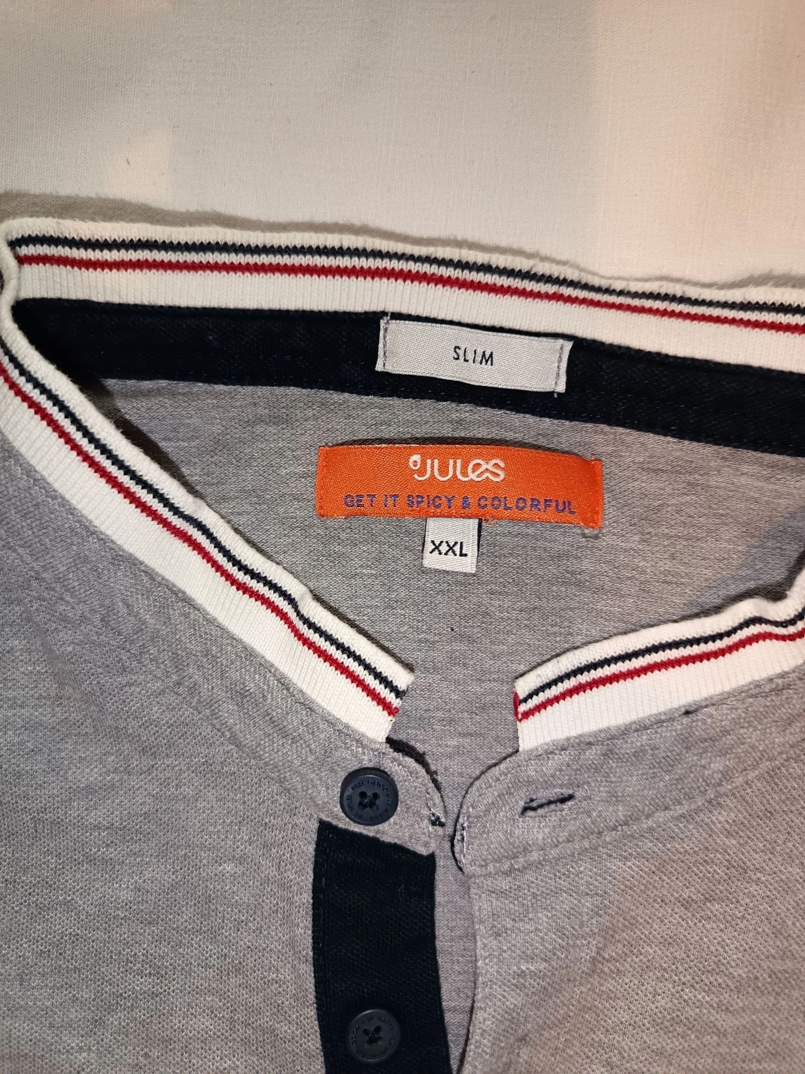 Polo cinza Jules corte slim gola oficial tamanho XXL como novo – photo 3